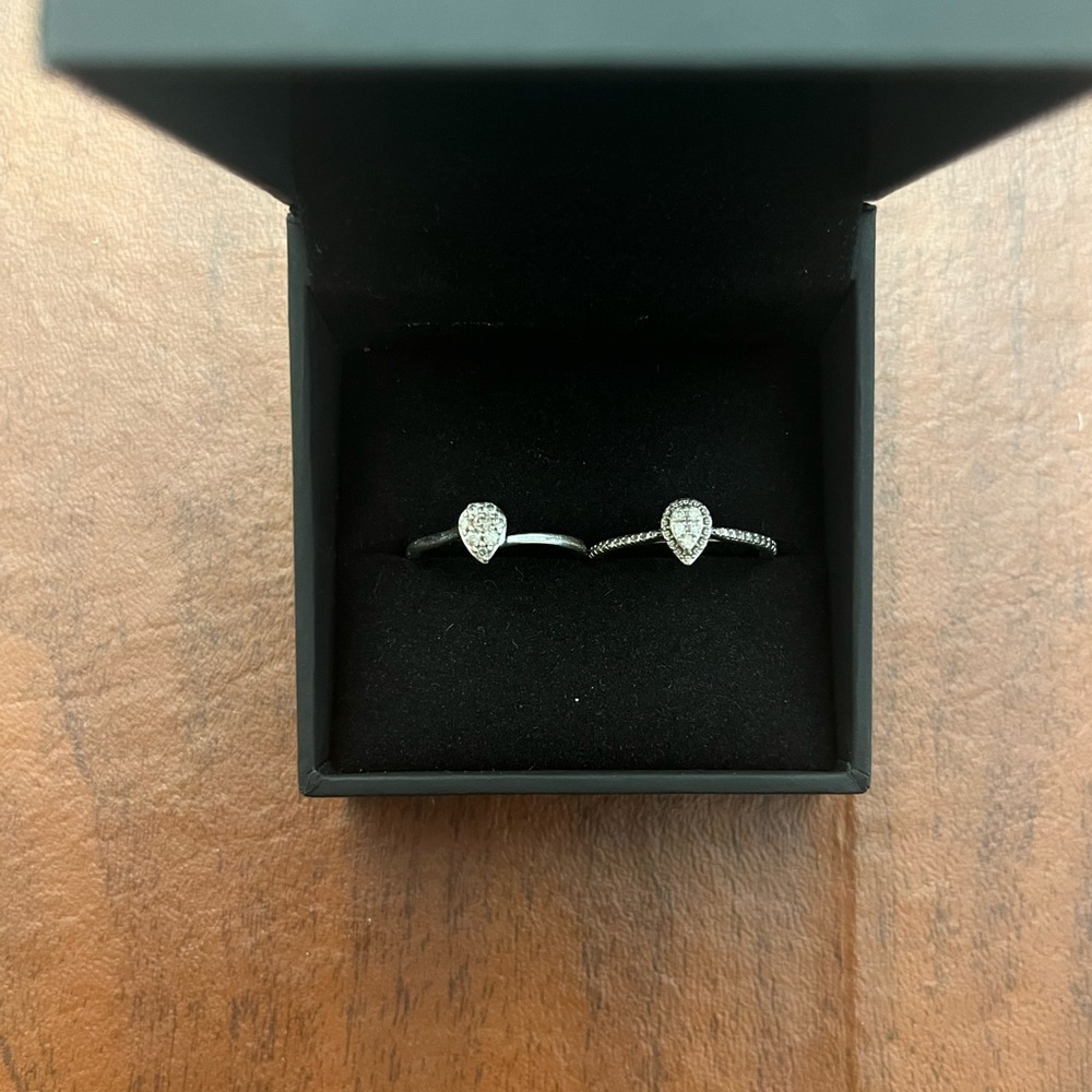 Sterling silver diamond rings